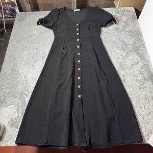 Sezane Womens Size 36 Vic Black Button Front Dress Boho City Designer